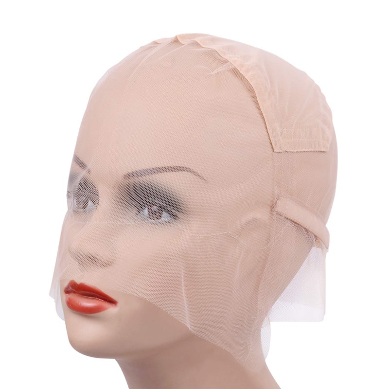 yantaisiyu Full Lace Wig Cap Wig Base with Adjustable Strap Hairnet Cap for Making Wig Caps (Beige L 23inch) - Image 3